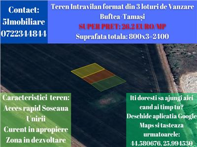 Corbeanca,Teren Intravilan, 3 loturi, 26.2 euro/mp