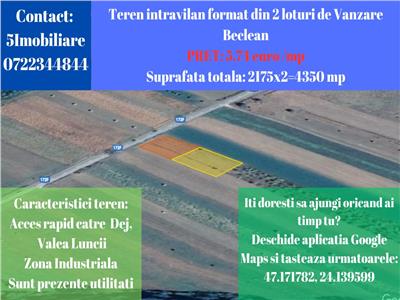 Oportunitate- Teren format din 2 loturi, suprafata 4350 mp, 5,7 euro/mp